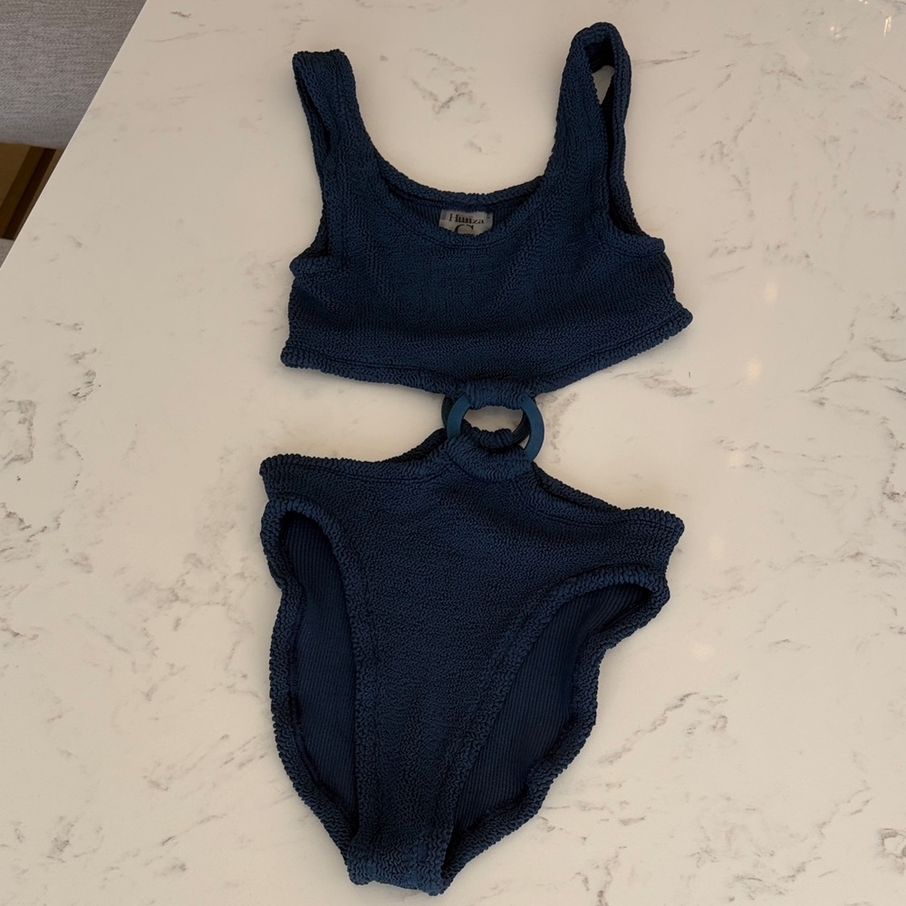 Hunza G Blue Textured Swimsuit